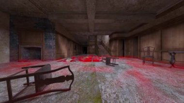 Terk edilmiş binanın kabataslak içerikli 3B görüntülemesi