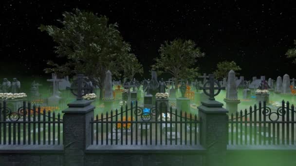 Рендеринг Кладбища — стоковое видео