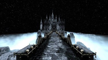 3D rendering of the skeleton castle