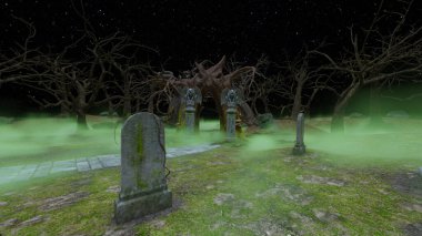 Mezarlığın 3B canlandırması