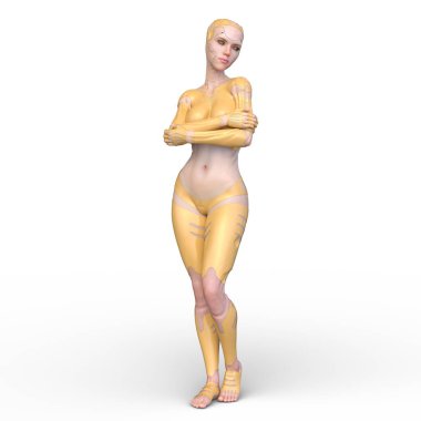 Dişi bir sayborgun 3D canlandırması