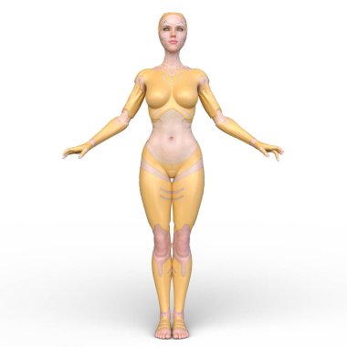 Dişi bir sayborgun 3D canlandırması