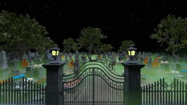 Renderização Cemitério — Vídeo de Stock