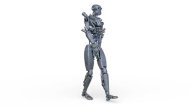 Yürüyen bir robotun 3 boyutlu canlandırması