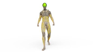 Yürüyen bir uzaylının 3 boyutlu görüntüsü