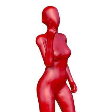 Poz veren bir kadının 3B görüntüsü