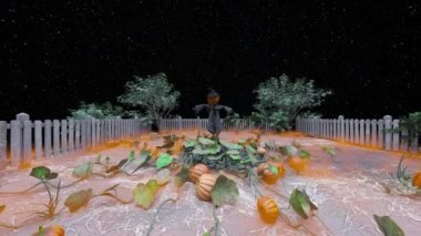Cadılar Bayramı için dekore edilen bahçenin 3D görüntüsü