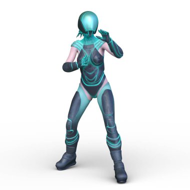 Bir siber kadının 3 boyutlu canlandırması