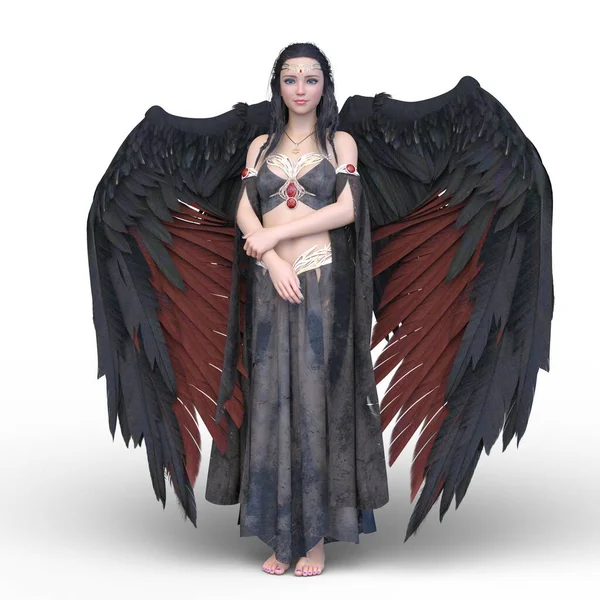 Візуалізація Ангела Витягнутими Крилами — стокове фото