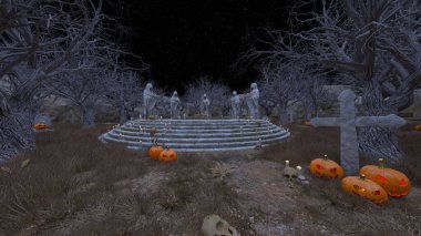 Mezarlığın 3B canlandırması