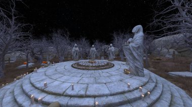 Mezarlığın 3B canlandırması