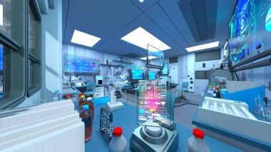 Enstitü içindeki bir manzaranın 3B görüntülenmesi