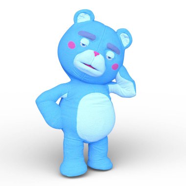 3D rendering of a bear figurine