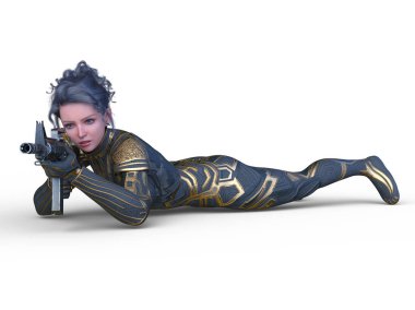 Bir siber kadının 3 boyutlu canlandırması