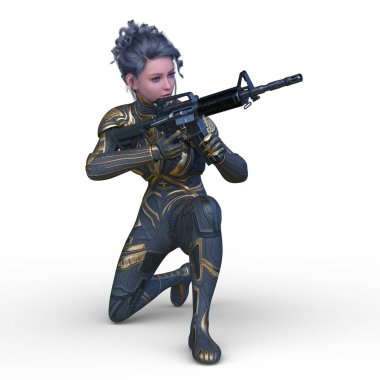 Bir siber kadının 3 boyutlu canlandırması