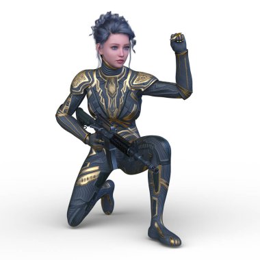 Bir siber kadının 3 boyutlu canlandırması