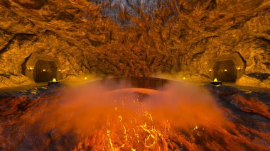 Canavar kale girişinin 3 boyutlu görüntüsü