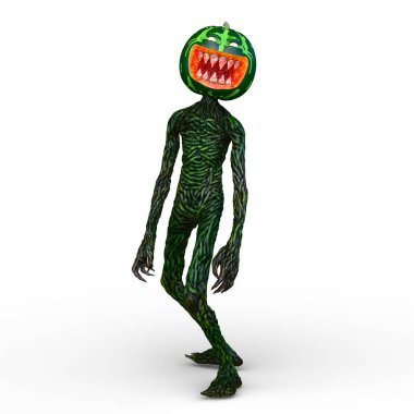 Karpuz kafalı bir canavarın 3 boyutlu görüntüsü
