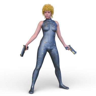 Bir siber kadının 3 boyutlu canlandırması