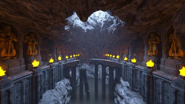Yeraltı tapınağının 3 boyutlu canlandırması