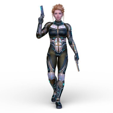 Bir siber kadının 3 boyutlu canlandırması