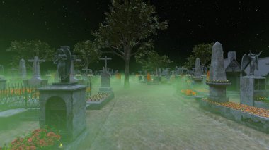 Mezarlığın 3B canlandırması