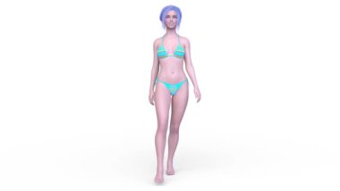 Bikinili bir kadının 3D görüntüsü