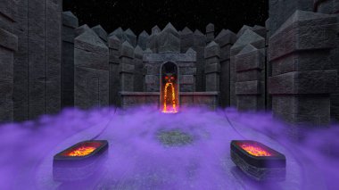 Canavar kalesinin 3 boyutlu canlandırması