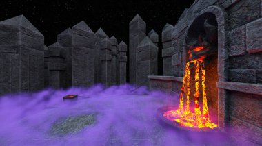 Canavar kalesinin 3 boyutlu canlandırması