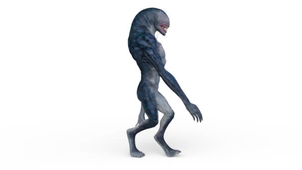 一个行走的外星人的3D渲染 — 图库视频影像