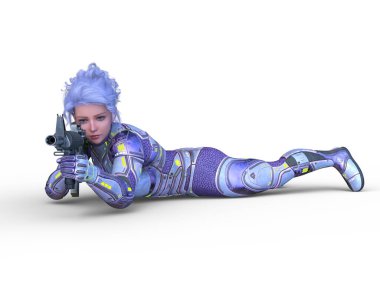 Bir siber kadının 3 boyutlu canlandırması