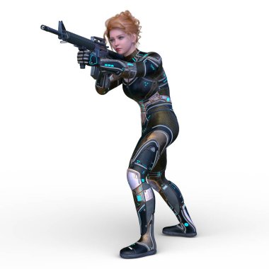 Bir siber kadının 3 boyutlu canlandırması