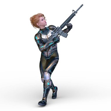 Bir siber kadının 3 boyutlu canlandırması