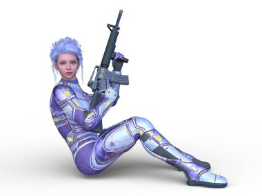 Bir siber kadının 3 boyutlu canlandırması