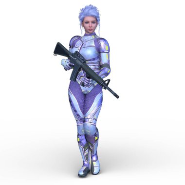 Bir siber kadının 3 boyutlu canlandırması