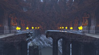 Yeraltı tapınağının 3 boyutlu canlandırması