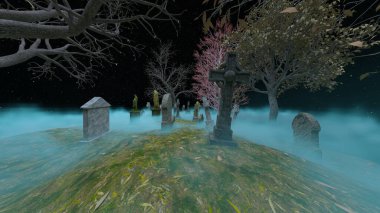 Mezarlığın 3B canlandırması