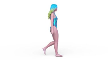 Mayolu bir kadının 3D görüntüsü.