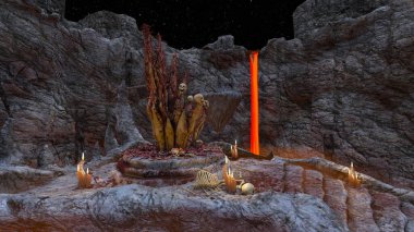 Canavar kalesinin 3 boyutlu canlandırması