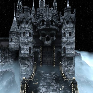 3D rendering of the skeleton castle