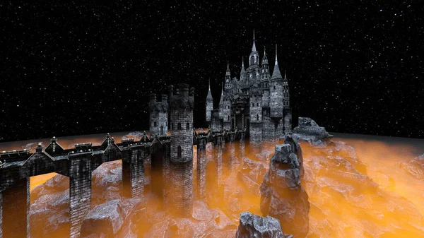 3D rendering of the skeleton castle