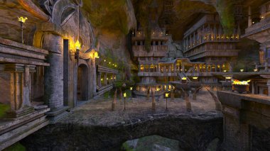 Yeraltı tapınağının 3 boyutlu canlandırması