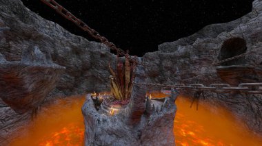 Canavar kalesinin 3 boyutlu canlandırması