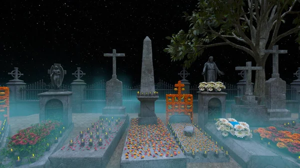 Vykreslování Hřbitova — Stock fotografie