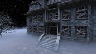 Ürkütücü malikanenin 3D canlandırması