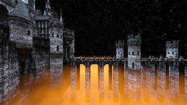 3D rendering of the skeleton castle