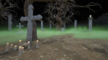 Mezarlığın 3B canlandırması