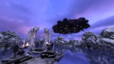 UFO 'nun 3B canlandırması.