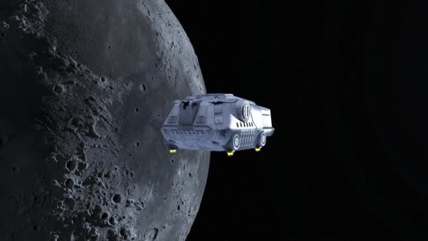 Відображення Космічного Корабля Місяця — стокове відео
