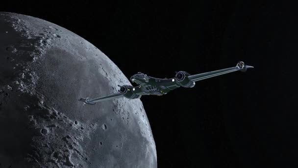 Representación Una Nave Espacial Luna — Vídeos de Stock